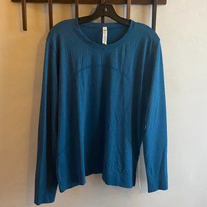 lululemon athletica Teal Long Sleeve Crew Neck Tee